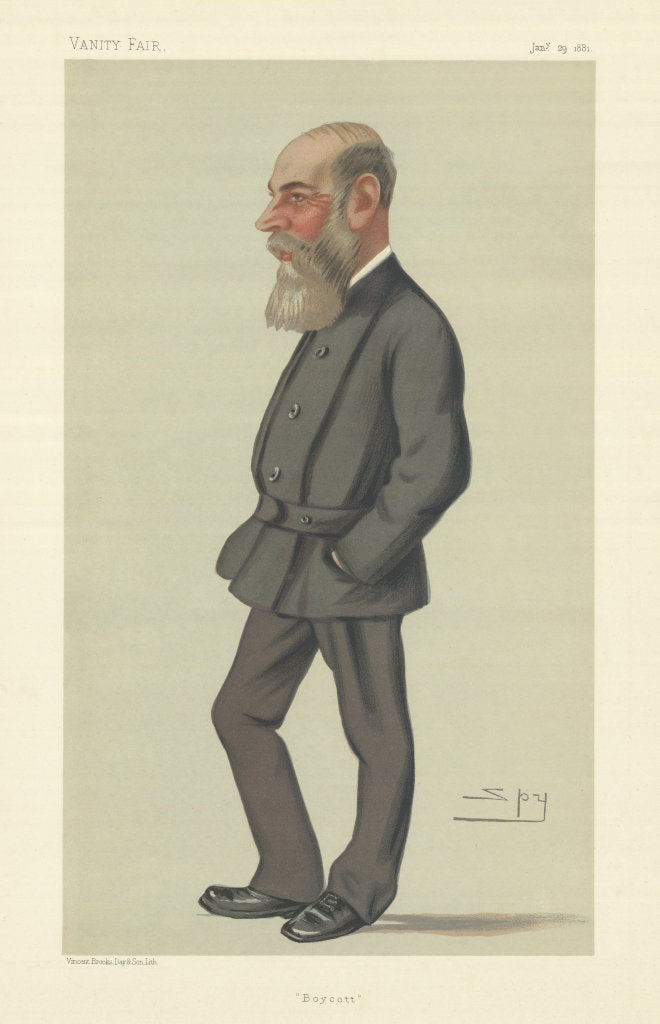 VANITY FAIR SPY CARTOON Charles Cunningham 'Boycott'. Ireland 1881 old print